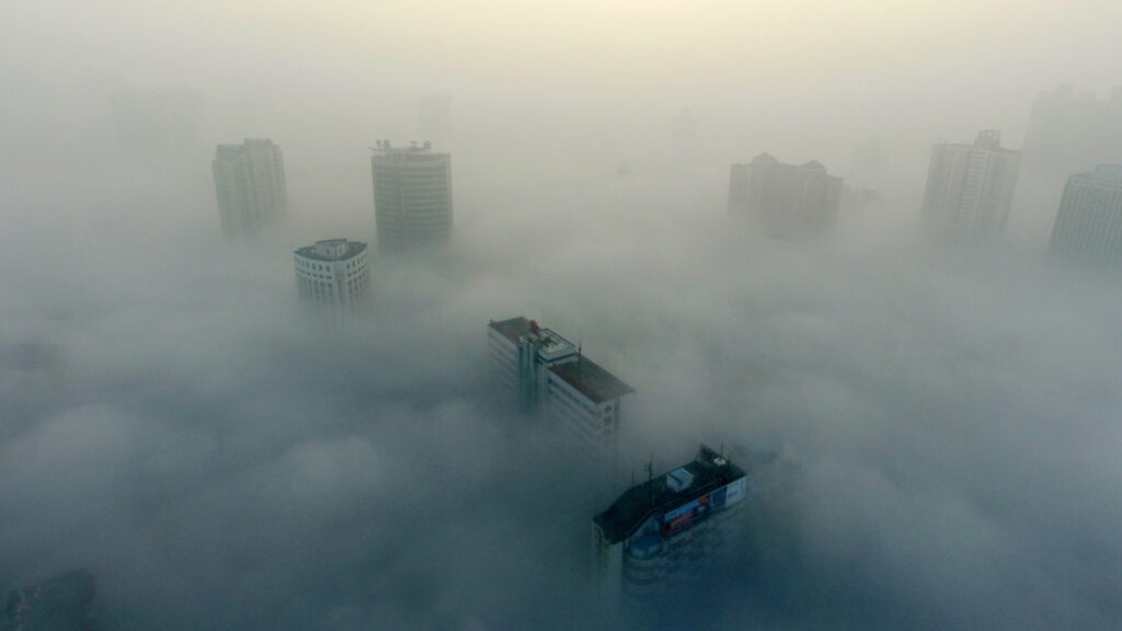 Dense smog in China.